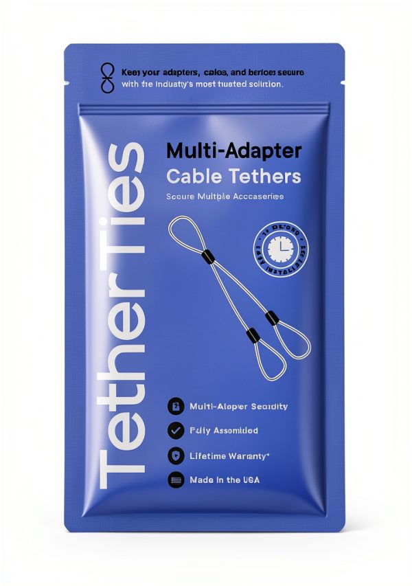 TetherTies Multi-Adapter TetherTie Cable Security Kit 5 Pack White-1
