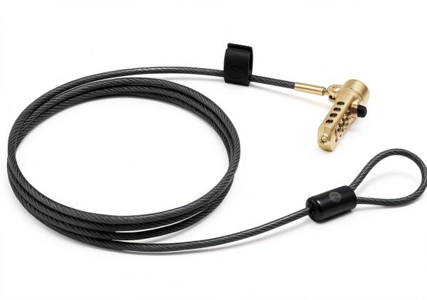 HP Laptop Security Lock Cable 6ft Combination Model 63B31AA Steel-1