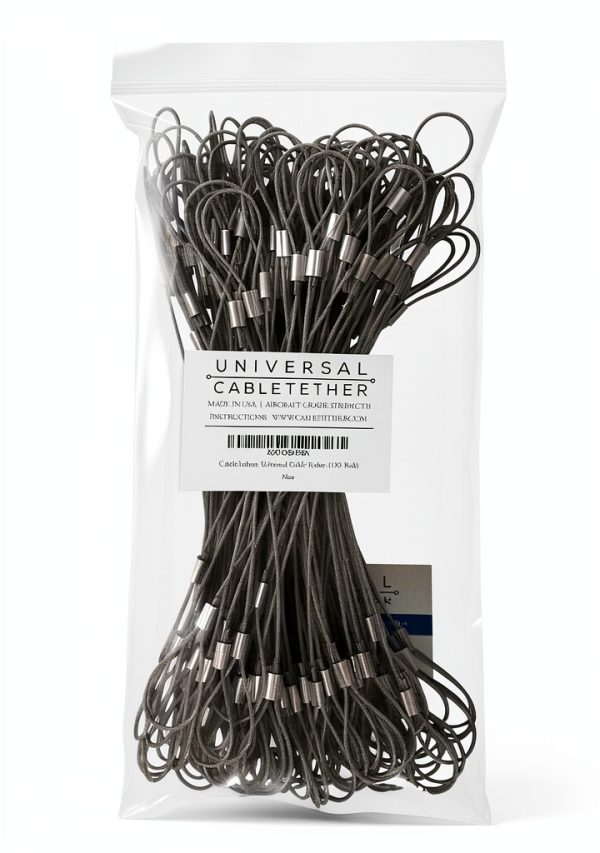 VGA Cable Tether 14 inch Braided 100 Pack by Universal CableTether-6